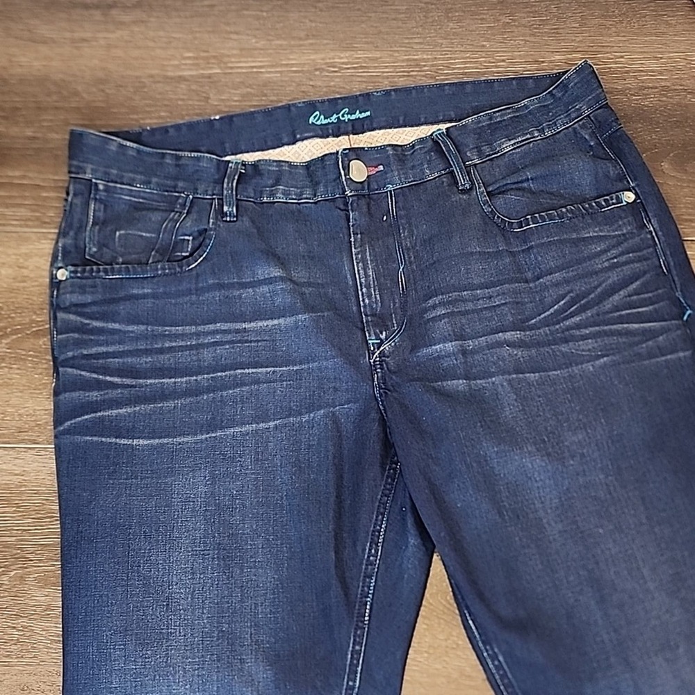 Robert GRAHAM Slim Jim Jeans Pants‎ 38x34 100% Cotton